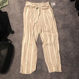 High waisted tie pants